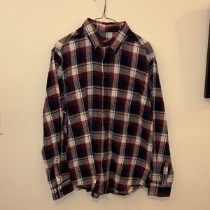Men's Plaid Shirt - Red, Blue, and White